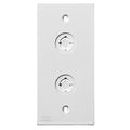 Hubbell KP212W KP Series Dual Coax Opening Faceplate, 1-Gang, White