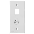 Hubbell KP2140W KP Series 1-Gang Faceplate, Coax Opening(1) Jack Opening(1), White