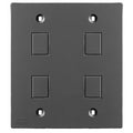 Hubbell KP2216BK KP Series Faceplate, 2-Gang Quad Jack, Black
