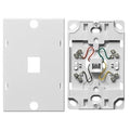 Hubbell NS722W Wallplate Phone Jack 6-Position with 4 Connections, White