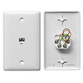 Hubbell NS735W Midsize Ceiling Mount Wall Mount Jack Plate, 6 Positions and 4 Conductors, Screw Terminals, White