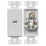Hubbell NS770W Voice Jacks Wallplate, Frame with Jack, 6 Position, 4 Connector, Pack of 1, White