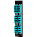 Hubbell FSPNLCQS6AQ Fiber Optic Panel Adapter, 24-Fiber, 6 LC Quad, Zircon Sleeves, Aqua