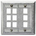 Hubbell SSFL29 Wallplate Stainless Steel 2-Gang 9 Port Wall Plate with Label