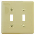 Hubbell NPJJ2I Wallplate Jumbo 2-Gang Toggle, Ivory