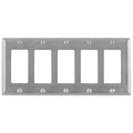 Hubbell SS265 5-Gang GFCI Stainless Steel Wall Plate