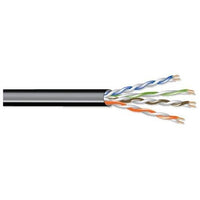 West Penn 4246IOBK0500 CAT6 Plus 23/4 Pair Network Cable, UTP, Riser, 500', Black