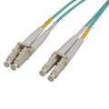 Intellinet 751865 OM3 LC-LC UPC Multimode Fiber Optic Patch Cable, Duplex, OFNR, 9.8', Aqua