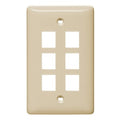 Hubbell NSP16LA 1-Gang 6-Port Wall Plate, Label-Less