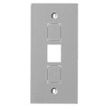 Hubbell KP2163GY Kensington Series 3-Jack Wallplate, Gray