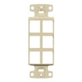 Hubbell NS616I NetSelect 6-Port Decorator Keystone Plate, Ivory