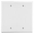 Hubbell PJ23W Wallplate, M-Size, 2-Gang, 2 Box Mount Blank, White
