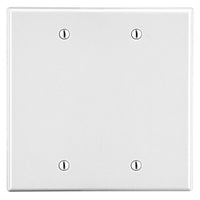 Hubbell PJ23W Wallplate, M-Size, 2-Gang, 2 Box Mount Blank, White