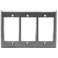 Hubbell IMSS3 INFINe 3-Gang Station Modular Plate Frame, 9-Unit, Stainless Steel