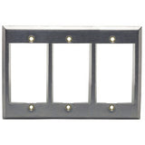 Hubbell IMSS3 INFINe 3-Gang Station Modular Plate Frame, 9-Unit, Stainless Steel