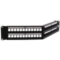 Hubbell HPJ48A 48-Port Angled Unloaded Panels, 19", Black