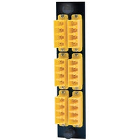 Hubbell FSPLCQS6Y Fiber Optic Patch Panel, 24 Ports, 6 Quad LC Connectors, Yellow