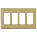 Hubbell NPS264I 4-Gang Decora Snap-On Wall Plate, Ivory