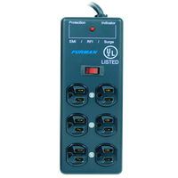 Furman SS-6B Strip Surge Protector with Block Outlets, 6 Outlet, 15A 120V