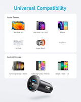 Anker 323 Car Charger (52.5W) - detail view | Silarius