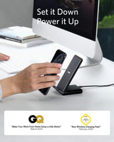 Anker 313 Wireless Charger (Stand) - side view | Silarius