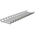 Hubbell HBT0218BK Wire Basket Overhead Tray, 2"H x 18"W x 118" L, Black, Round