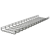 Hubbell HBT0222BK Wire Basket Overhead Tray, 2"H x 22"W x 118"L, Black, Round