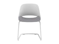 Humanscale T200WWWRF12XGNC Trea Chair with White Cantilever Frame, White Seat and Backrest, with Reflect 0124 Fabric Seat Pad, Glides