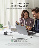 Anker Charger (140W, 4-Port, PD 3.1) - rear view | Silarius