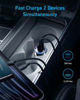 Anker 323 Car Charger (52.5W) - rear view | Silarius