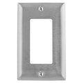 Hubbell SS26L Wall Plate, 1-Gang GFCI Outlet, 430 Stainless Steel