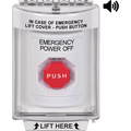 STI SS2342PO-EN Stopper Station with Horn, Indoor / Outdoor, Flush Mount, Key-to-Reset, 'EMERGENCY POWER OFF' Label, White