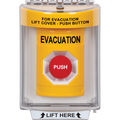 STI SS2234EV-EN Indoor / Outdoor Flush Momentary Stopper Station with Evacuation Label English, Yellow