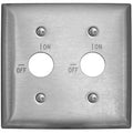 Hubbell SS22RKL 2-Gang Rocker Length On/Off Wall Plate, Stainless Steel