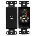 Hubbell NS770BK Frame Wallplate with Jack, 6-Position, 4-Conductor, Black