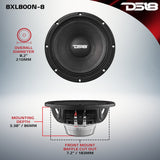 XL 8' Mid-Range Loudspeaker 8-Ohm with Neodymium Magnet 400 Watts RMS - detail view | Silarius