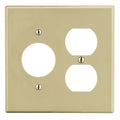 Hubbell P78I Wall Plate, Ivory, Two Gangs, 1.40-Inch Opening
