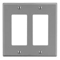 Hubbell PJ262GY 2-Gang Decorator Wall Plate, Gray