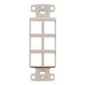 Hubbell NS616LA NetSelect 6-Port Decorator Keystone Plate, Light Almond
