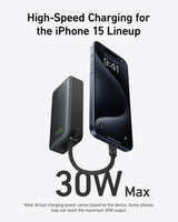 Anker Nano Power Bank (30W, Built-In USB-C Cable) - side view | Silarius