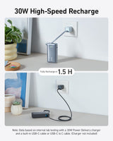 Anker Nano Power Bank (30W, Built-In USB-C Cable) - detail view | Silarius
