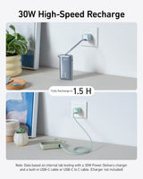 Anker Nano Power Bank (30W, Built-In USB-C Cable) - detail view | Silarius