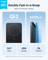 Anker Nano Power Bank (5K, MagGo, Slim) - side view | Silarius