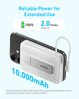 Anker Zolo Magnetic Power Bank (10K, 30W, Built-in USB-C Cable) - rear view | Silarius