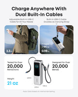 Anker Laptop Power Bank (25K, 165W, Built-In and Retractable Cables) - detail view | Silarius