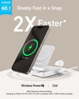 Anker MagGo Wireless Charging Station (Foldable 3-in-1) - detail view | Silarius