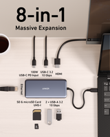 Anker 555 USB-C Hub (8-in-1) - side view | Silarius