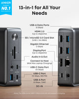 Anker 575 USB-C Docking Station (13-in-1) - side view | Silarius