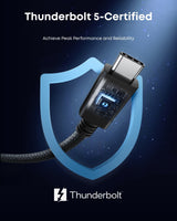 Anker Prime Thunderbolt 5 Cable (3.3 ft/1.7 ft, 80 Gbps, 240W) - detail view | Silarius