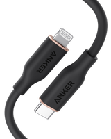 Anker 641 USB-C to Lightning Cable (Flow, 3 ft Silicone) - front view | Silarius